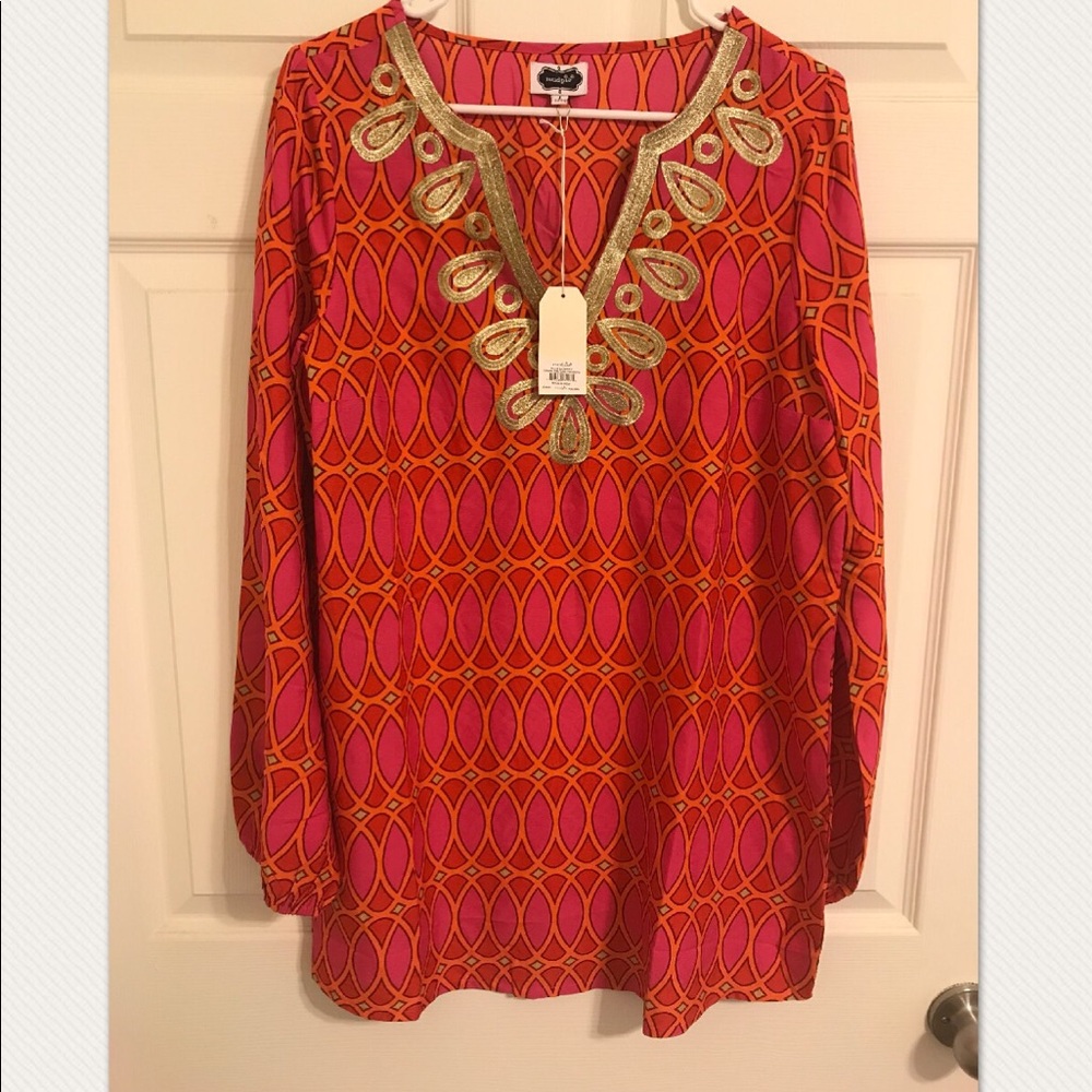 NWT Mud Pie tunic with gold embellish. size L